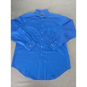 Calvin Klein CK Men’s Slim Fit Button Down Shirt Blue Long Sleeve 17 32/33